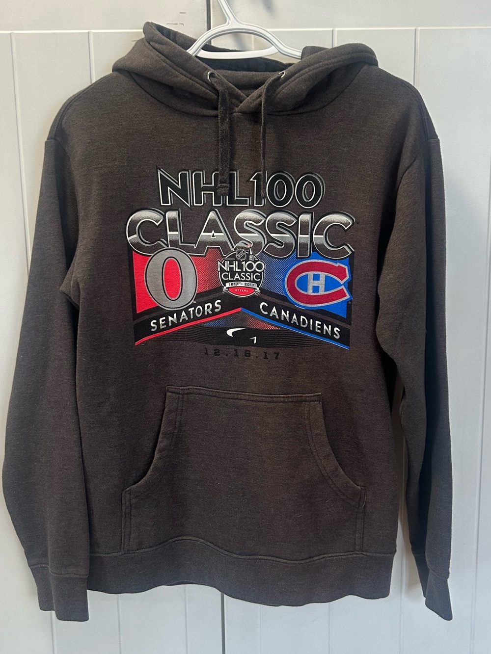 Fanatics Brown NHL100 2017 Classic Senators vs Canadiens Hoodie